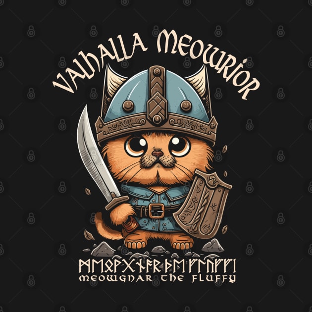 Nordic Norse Valhalla Viking Cat Warrior by Apocatnipse Meow