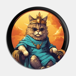 Nap King Funny Cat On A Throne Pin