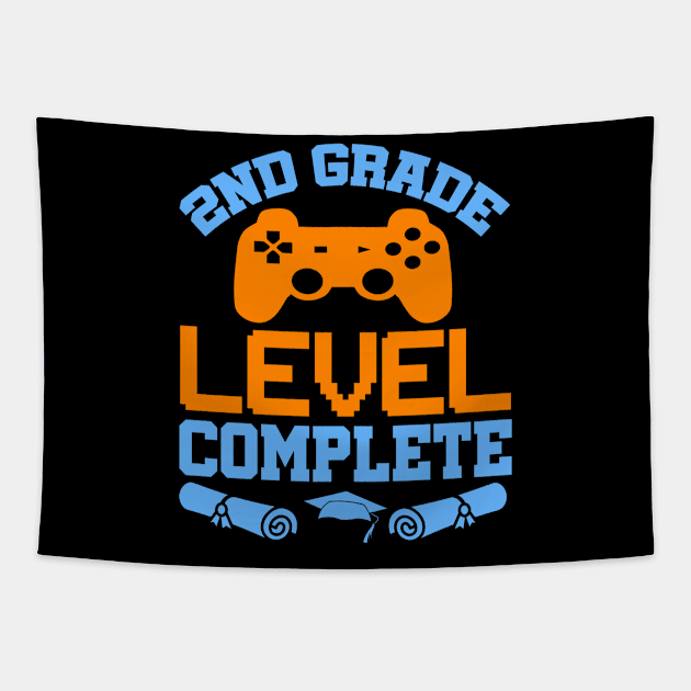 2nd Grade Level Complete Video Gamer T-Shirt Graduation Gift Tapestry by celeryprint