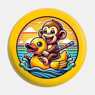 Cheerful Monkey Holiday Pin