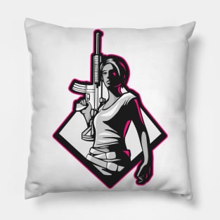 Gun Girl Pillow