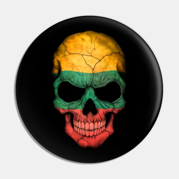 Lithuanian Flag Skull Pin by jeffbartels