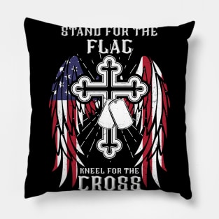 I Stand For The Flag, Kneel For The Cross Pillow