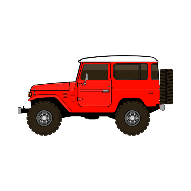 fj40 Land Cruiser red by -oddlyeven-