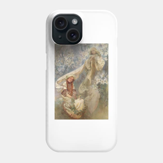 Madonna of the Lilies - Alfons Mucha 1905 Phone Case by immortalpeaches