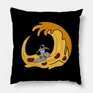 Funny Pizza Lover, Astronaut Surfing Pillow