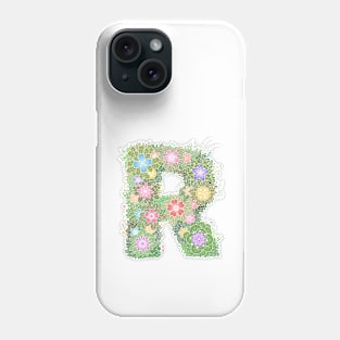 "R" Floral Letter Monogram Phone Case