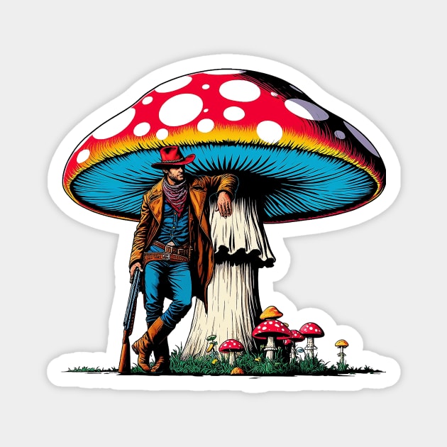 Mushroom Cowboy Magnet by Sideways Tees