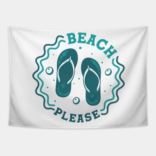 Beach Please // Fun Summer Flip Flop Badge Tapestry