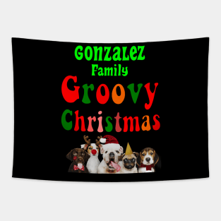 Family Christmas - Groovy Christmas GONZALEZ family, family christmas t shirt, family pjama t shirt Tapestry