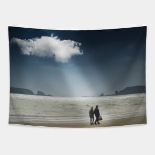 Tenby Beach Scene, Wales Tapestry