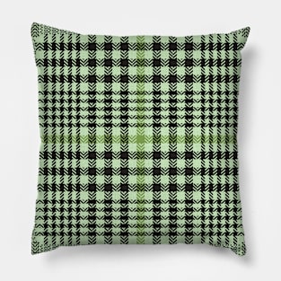 light Green Glen Plaid with grass green Stripe - Prince of Wales Check Pillow