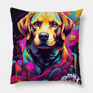 My Best Paw Labrador Retrievers Graffiti Pillow