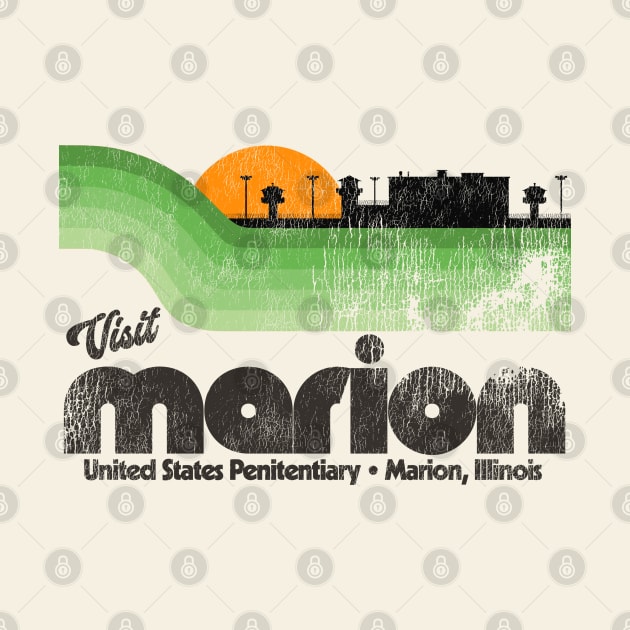 Visit United States Penitentiary of Marion Prison Retro Tourist Souvenir by darklordpug