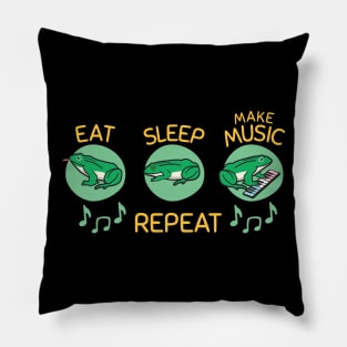 Eat sleep music funny frog Pillow