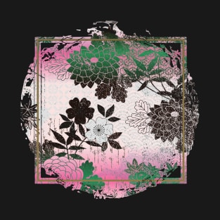 Japanese Design Floral Cherry Blossom Retro Art Earth Colours Streetwear Urban 559 T-Shirt