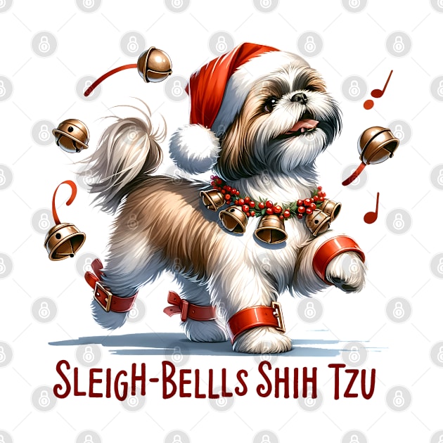 Sleigh Bells Shih Tzu by  Big Foot Shirt Shop