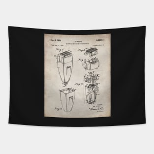 Electric Shaver Patent - Barber Stylist Bathroom Decor Art - Antique Tapestry