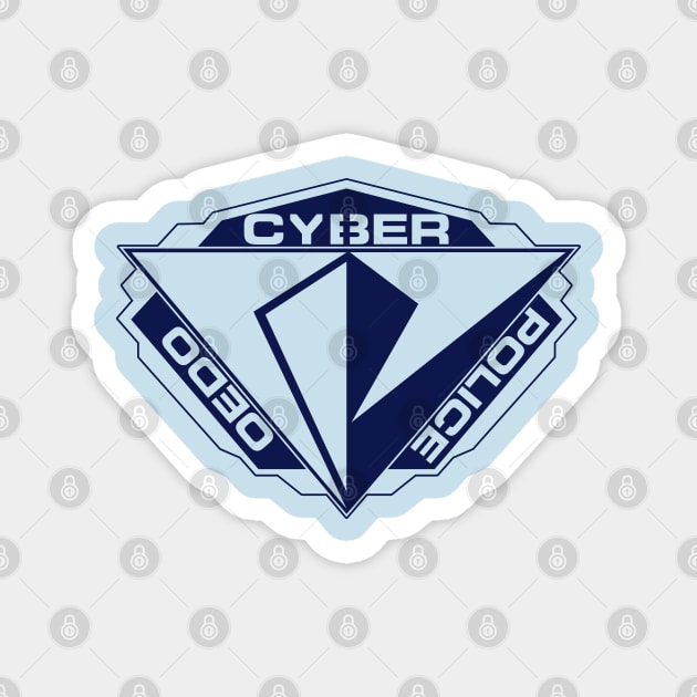 Cyber Police Badge - Blue Magnet by spicytees