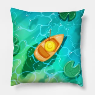 fisherman on a boat Pillow