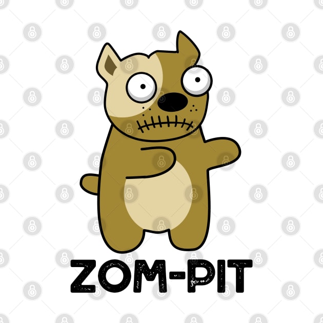 Zom-pit Cute Halloween Zombie Pit Bull Pun by punnybone