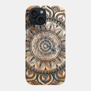 Fluid Art Design - Flip Cup Technique - Brown Mandala Phone Case