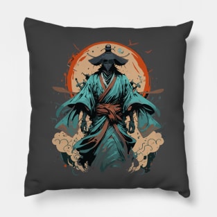 Samurai Warrior at Dusk Pillow