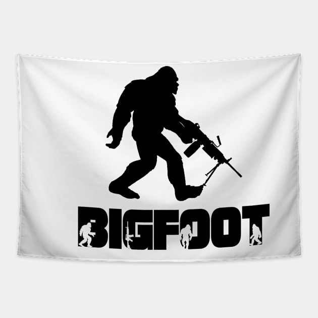 Tactical Bigfoot Tapestry by Rawlifegraphic