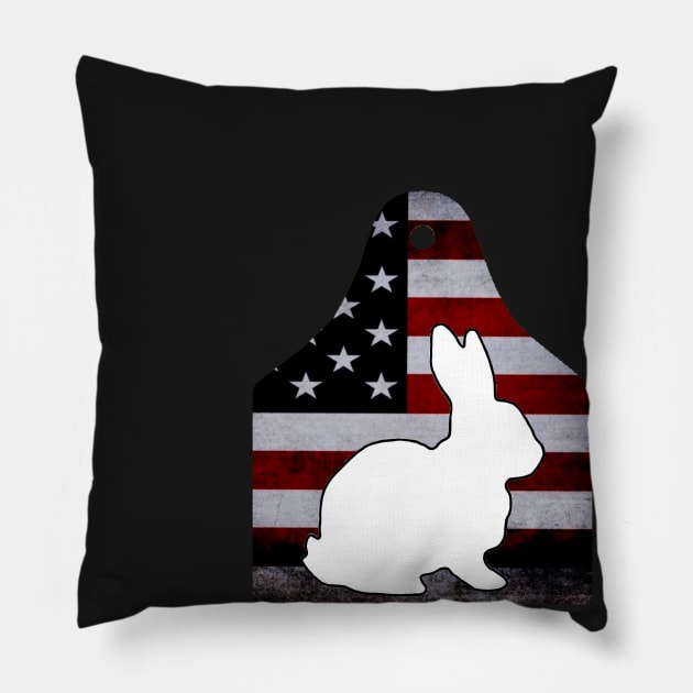 American Flag Ear Tag - Show Rabbit - NOT FOR RESALE WITHOUT PERMISSION Pillow by l-oh
