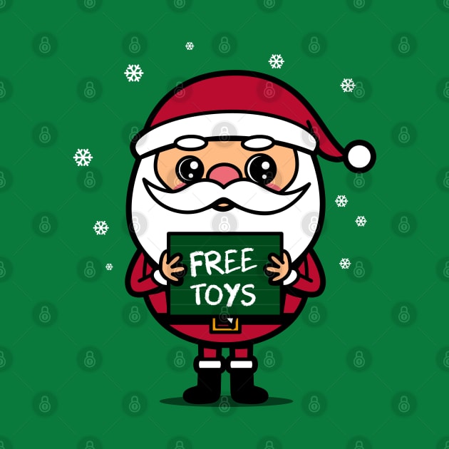 Cute Kawaii Christmas Santa Claus Giving Toys by BoggsNicolas