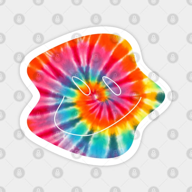 Tie-dye Trippy Smile Magnet by Souls.Print