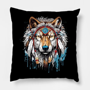 Native American Headpiece Native American Indian Wolf Pillow