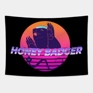 Honey Badger 80's Sunset Tapestry