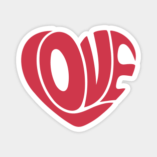 Heart typography Retro valentines day Magnet