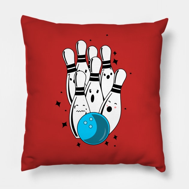 Bowling pins Pillow by Mitalim