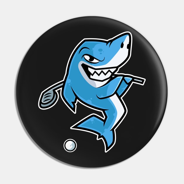 Shark Golf Player Golfer Golfing Funny Kids Boys design Pin by theodoros20