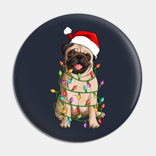 Tangled Christmas Pug Lights Pin