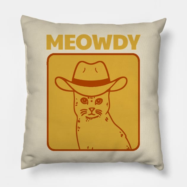 Meowdy - Funny Cat Pillow by KanysDenti