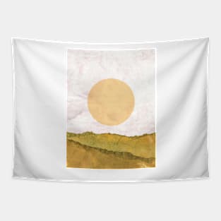 Abstract landscape and sun Tapestry