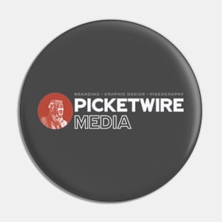 PicketWire Media Shirt WHITE LETTERING Pin