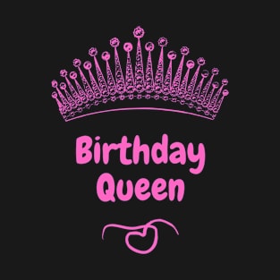 Pink Womans or Girls Birthday Queen Party Outfit T-Shirt