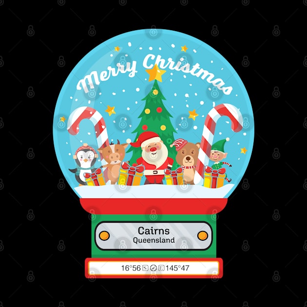 Cairns Queensland - Merry Christmas SnowGlobe by MapYourWorld