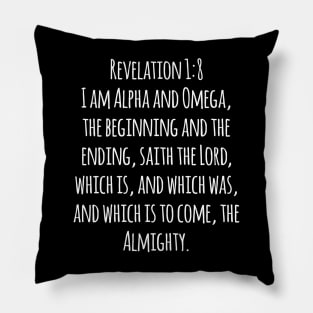Revelation 1:8 King James Version (KJV) Bible Verse Typography Pillow