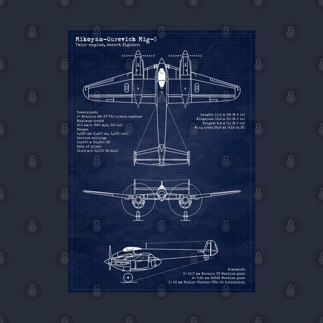 Mig5 Fighter Blueprint by Aircraft.Lover