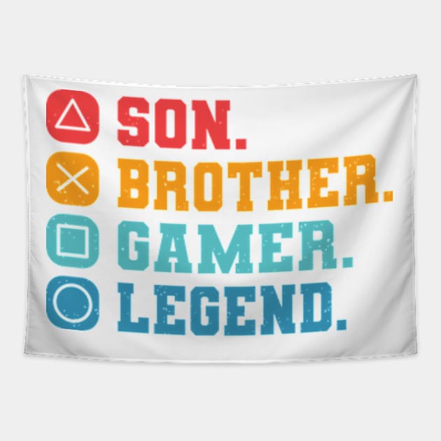 Son Brother Video Gamer Legend Vintage Distressed Tapestry by RiseInspired