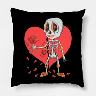 Cute Skeleton- Dia De Los Muertos - I Got You A Rose Pillow