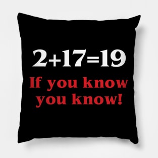 2+17=19 Pillow
