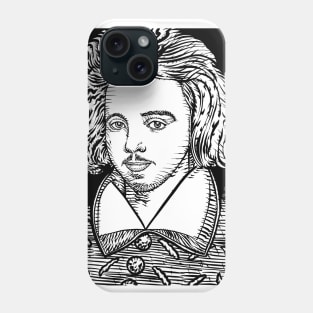 CHRISTOPHER MARLOWE ink portrait Phone Case