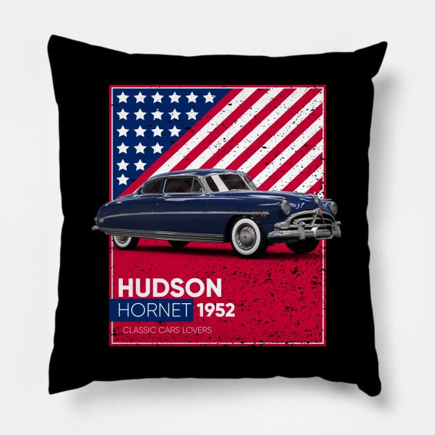 Classic Car Hudson Hornet 1952 Pillow by cecatto1994