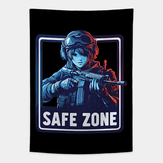 Safe zone special forces club firearm Tapestry by TomFrontierArt